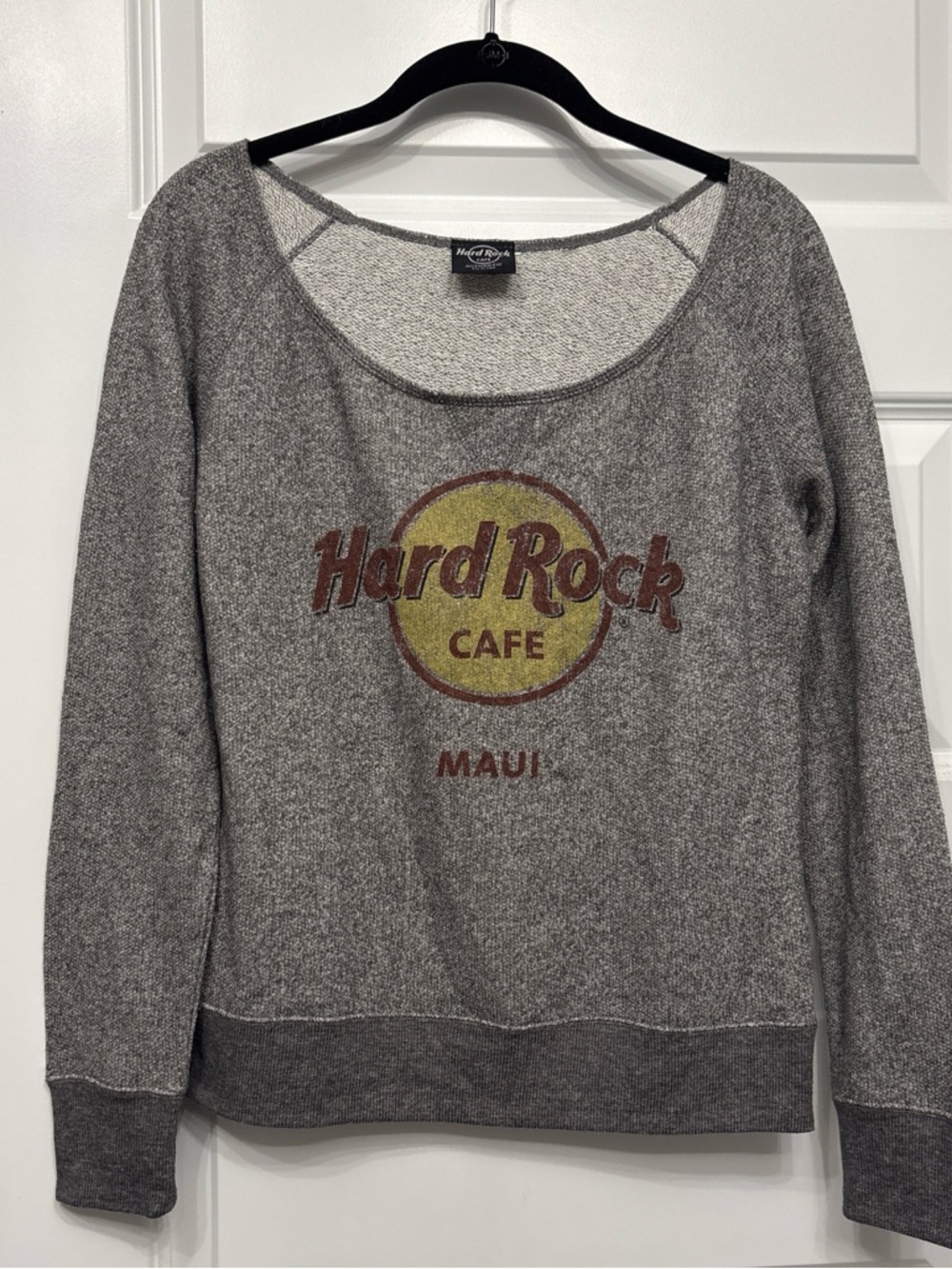 Hard Rock Cafe Maui Women's Gray Pullover Scoopneck Sweatshirt